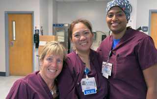 Three female nurses diverse