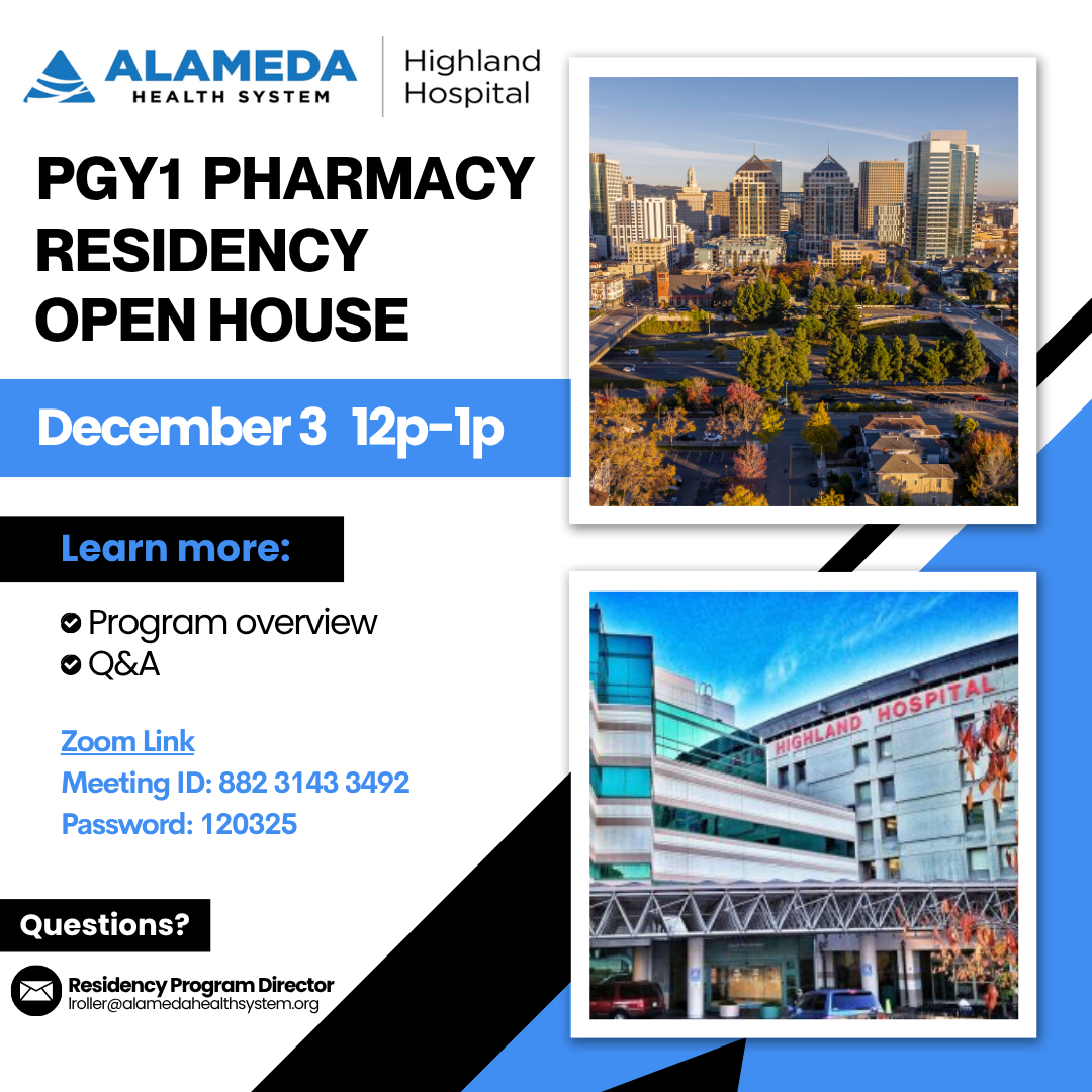 PGY1 Pharmacy Residency Open House Ad.