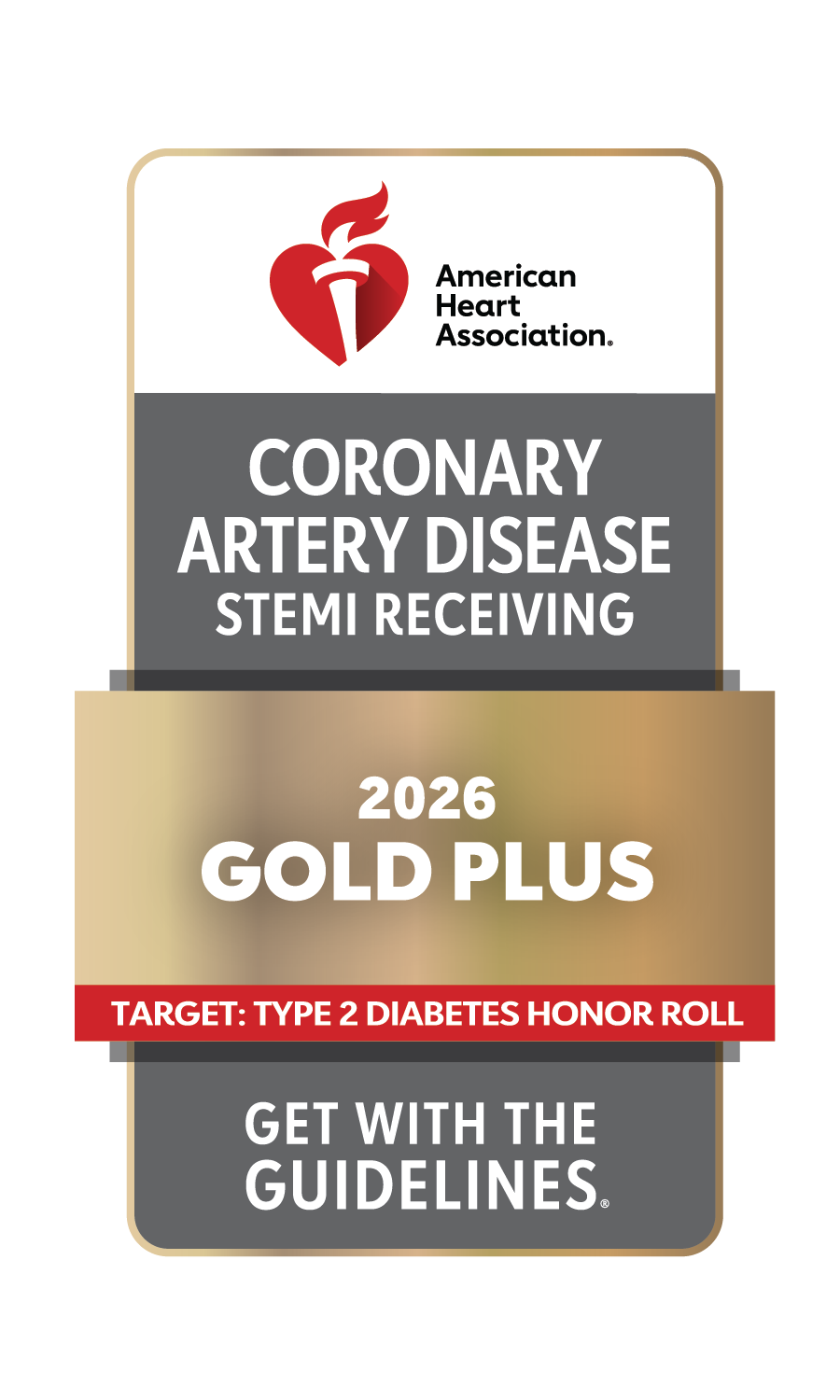 Get With The Guidelines®-Coronary Artery Disease STEMI Receiving Gold Plus with Target: Type 2 Diabetes