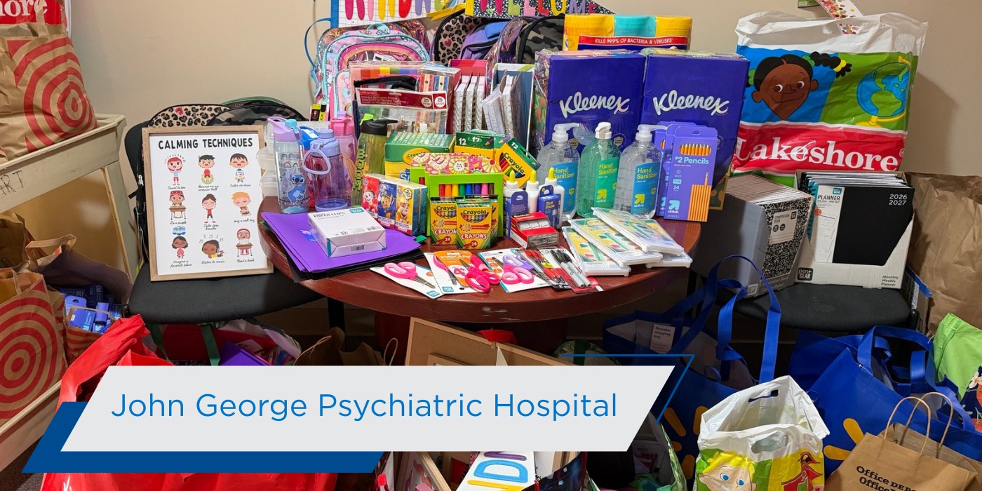 AHS Building Healthier Communities 2026 John George Psychiatric Hospital Backpack Drive