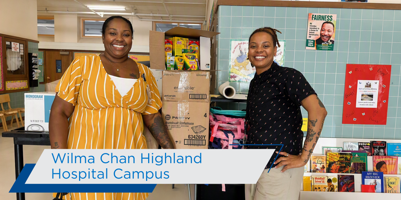 AHS Building Healthier Communities 2026 Wilma Chan Highland Hospital Campus Backpack Drive